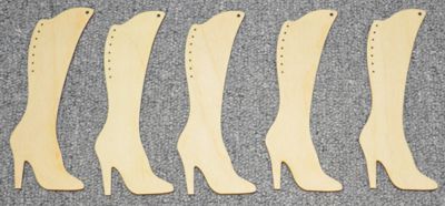 Set of 5 Boot Ornament - 3" high in Fibrex