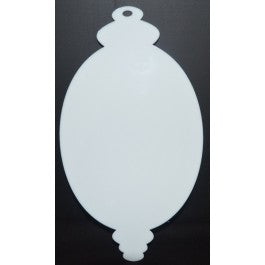 Kay Quist Oval Ball - White Acrylic - 5"