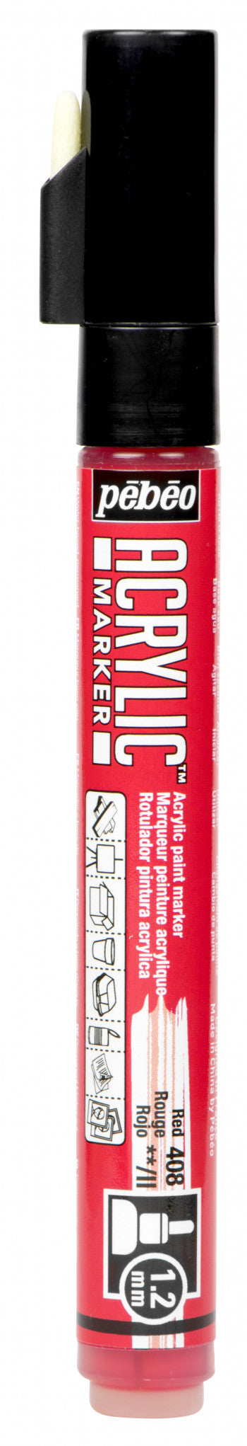 Acrylic Marker 1.2mm Pebeo      Rouge - 408