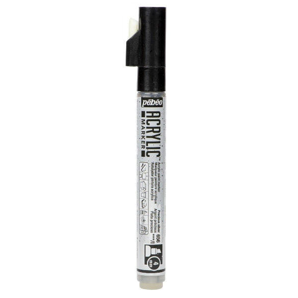 Acrylic Marker 4mm Biseauté Pebeo     Argent précieux - 556